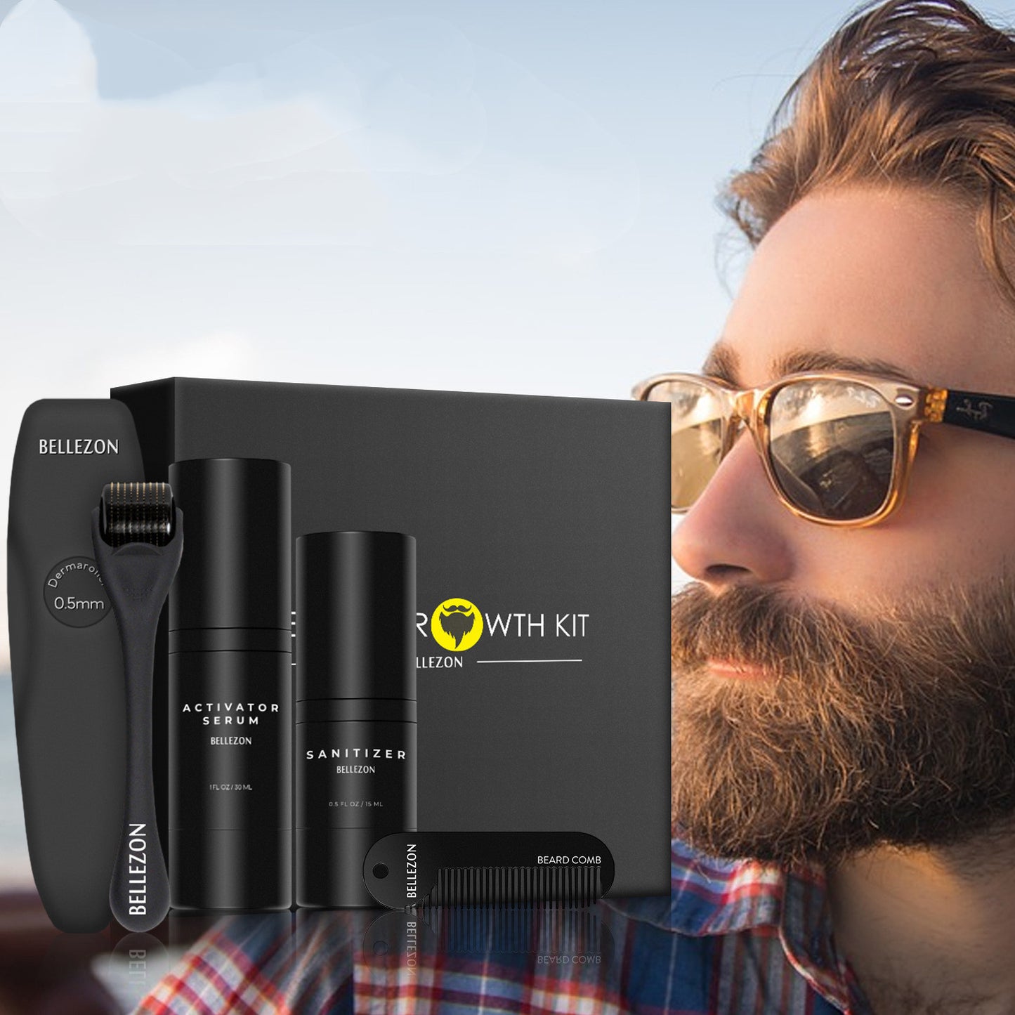 Beard Growth Kit for Faster Thicker Healthier Beard