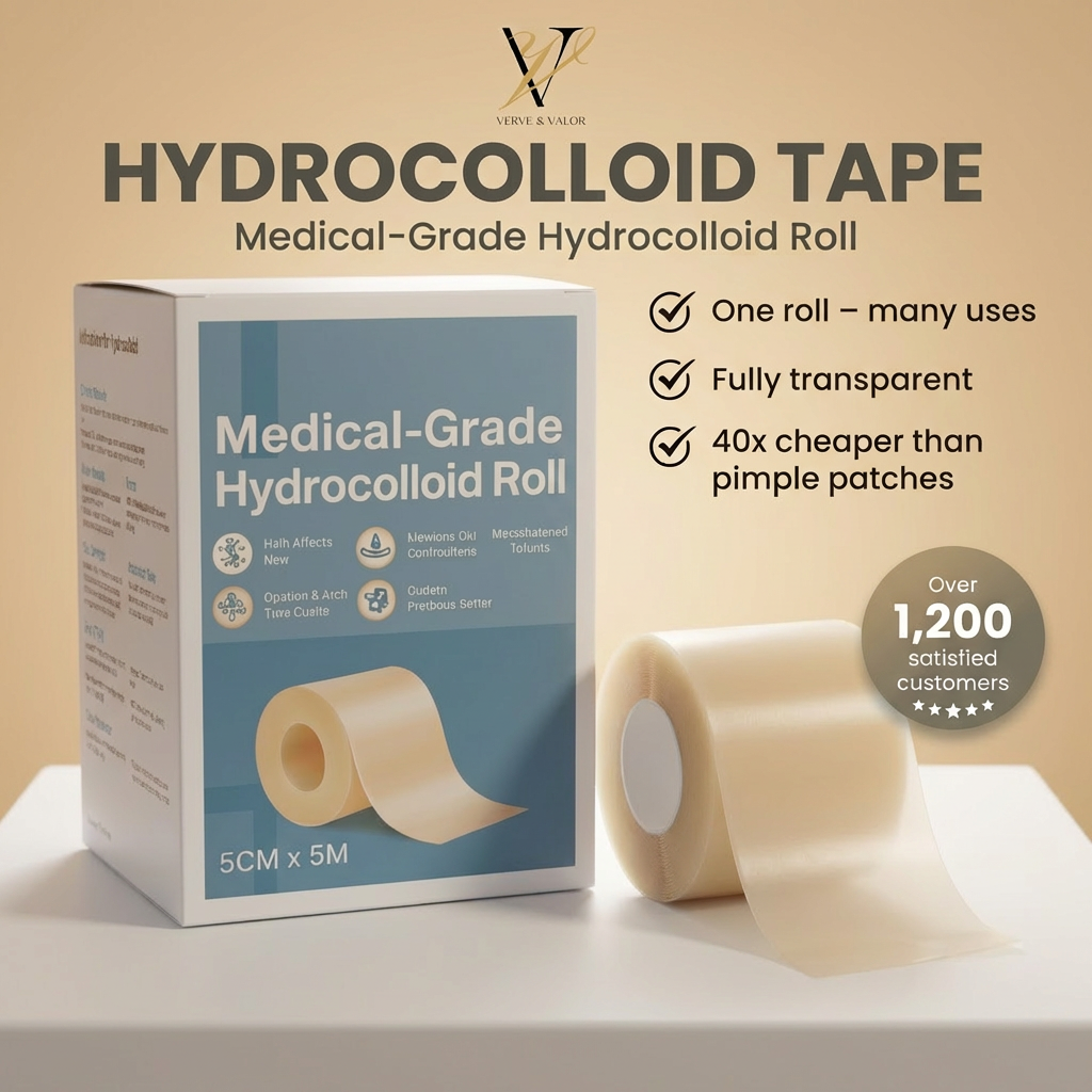 Ultra-Thin Hydrocolloid Acne Healing Roll – Medical-Grade Pimple Patch Tape (5×5cm)