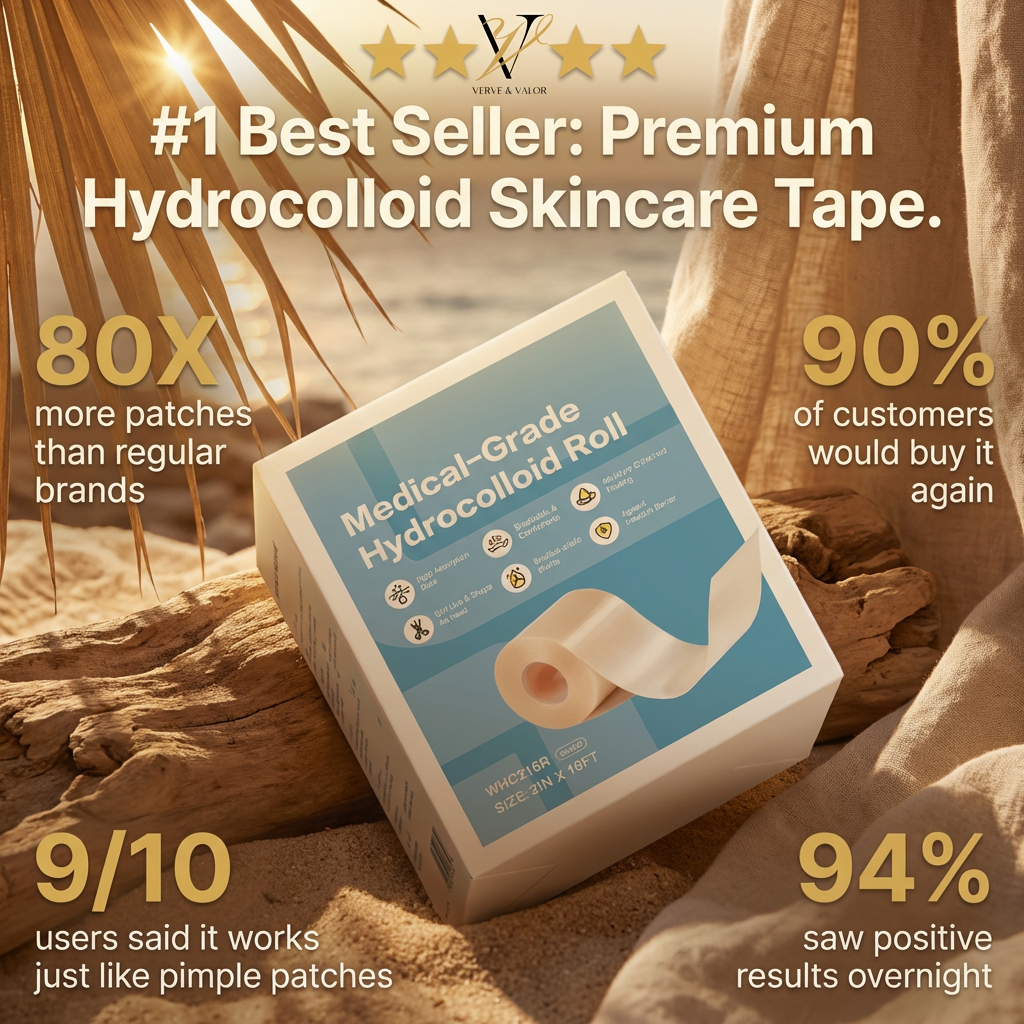 Ultra-Thin Hydrocolloid Acne Healing Roll – Medical-Grade Pimple Patch Tape (5×5cm)
