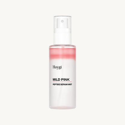 Hoygi Mild Pink Peptide Serum Mist bottle on a white background